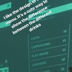 I like the design of this menu. It's a cute way to show the difference between the different drinks