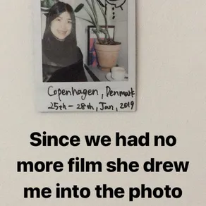 Since we had no more film she drew me into the photo
