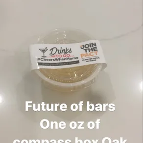Future of bars
One oz of compass box Oak cross