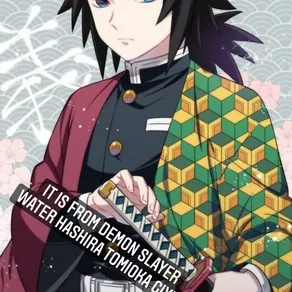 IT IS FROM DEMON SLAYER
WATER HASHIRA TOMIOKA GIYU!!